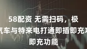 58配资 无需扫码，极氪汽车与特来电打通即插即充功能